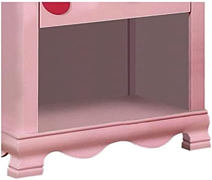 Pink Wood 1-Drawer Nightstand B61177