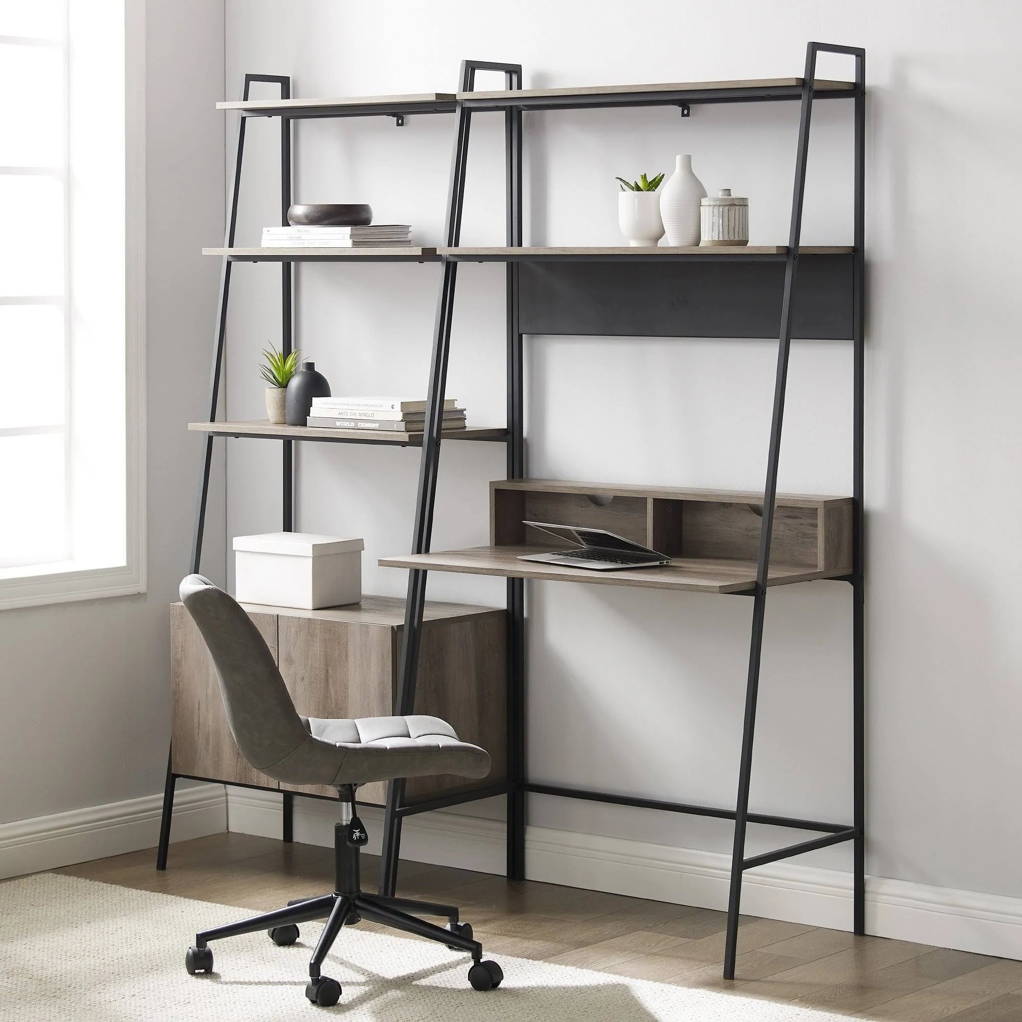 Mocha 2-Piece Desk and Storage Set I993790