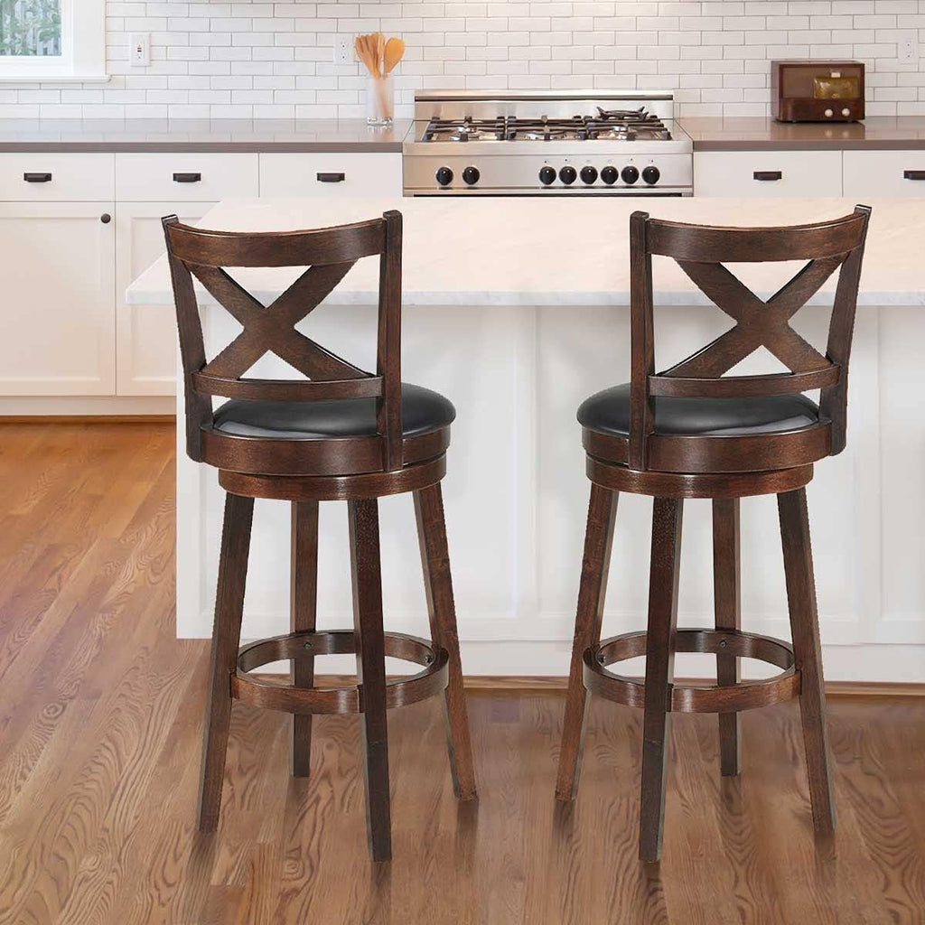 Cappuccino Swivel Bar Stool Set of 2 A2041