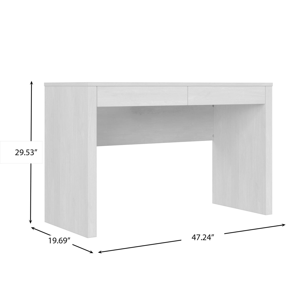 High Gloss Black 2 Drawers Rectangular Desk S444