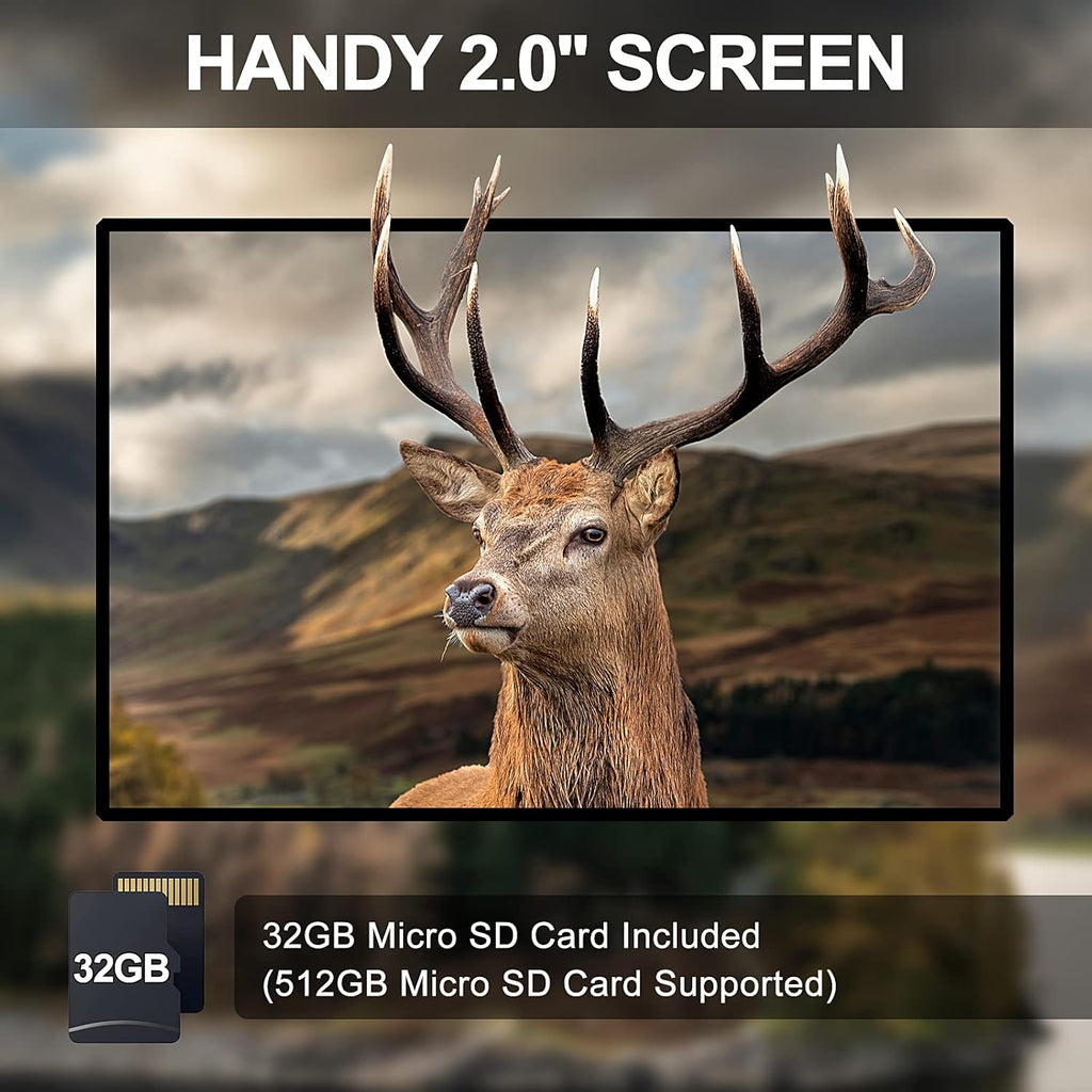 2.7K 28MP Trail Camera with Night Vision, Waterproof IP66, Pack of 2 H619442