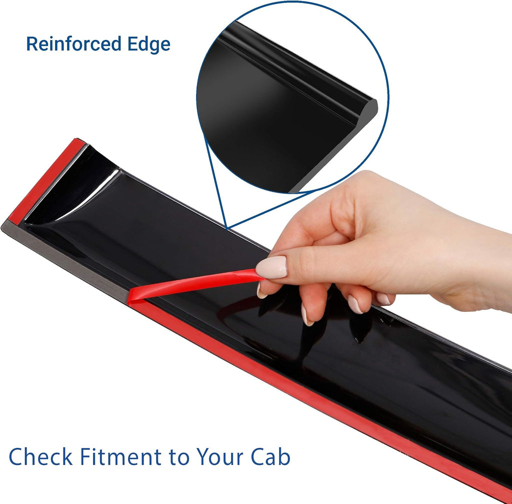 4 pcs Dark Smoke Tape-on Window Deflectors N89966