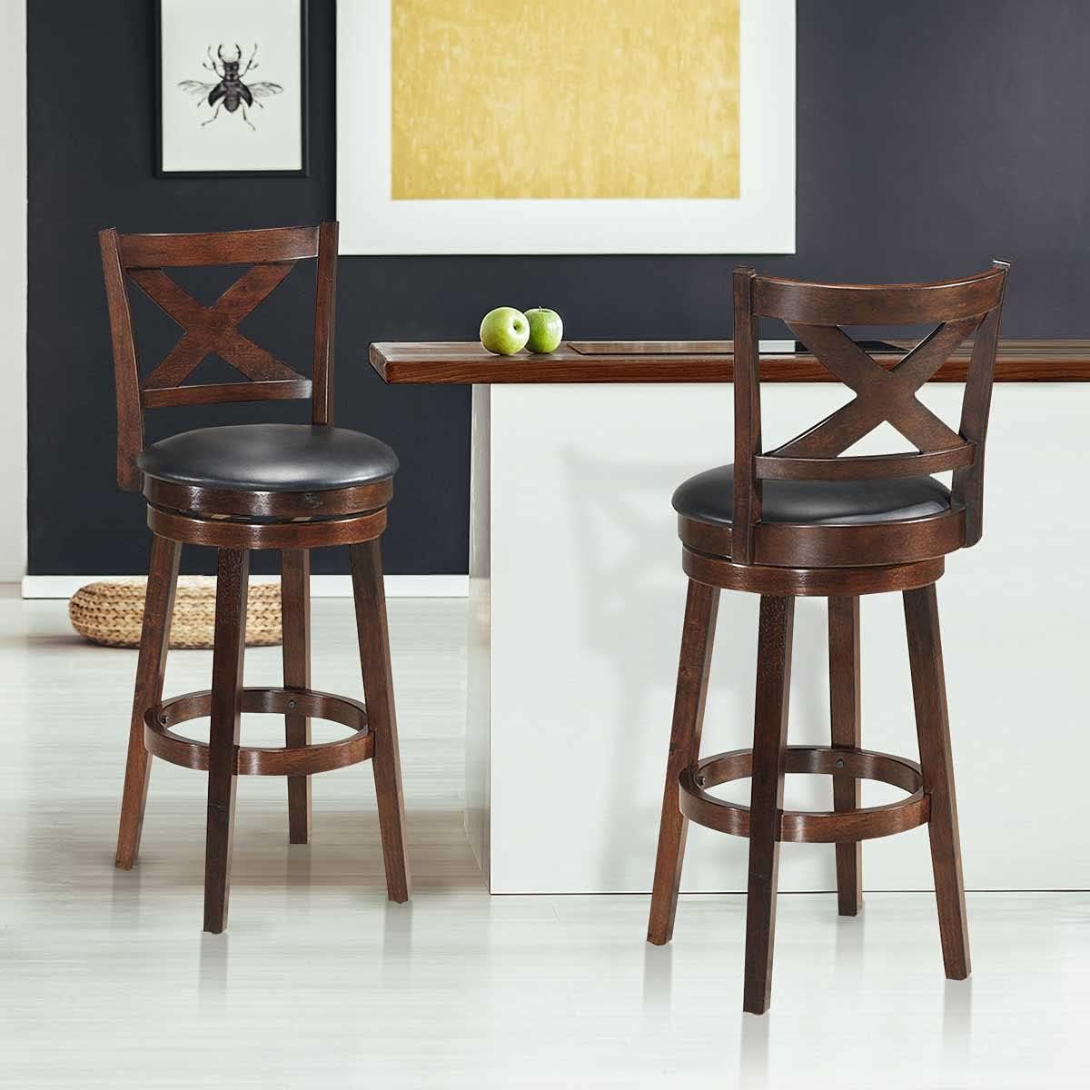 Cappuccino Swivel Bar Stool Set of 2 A2041