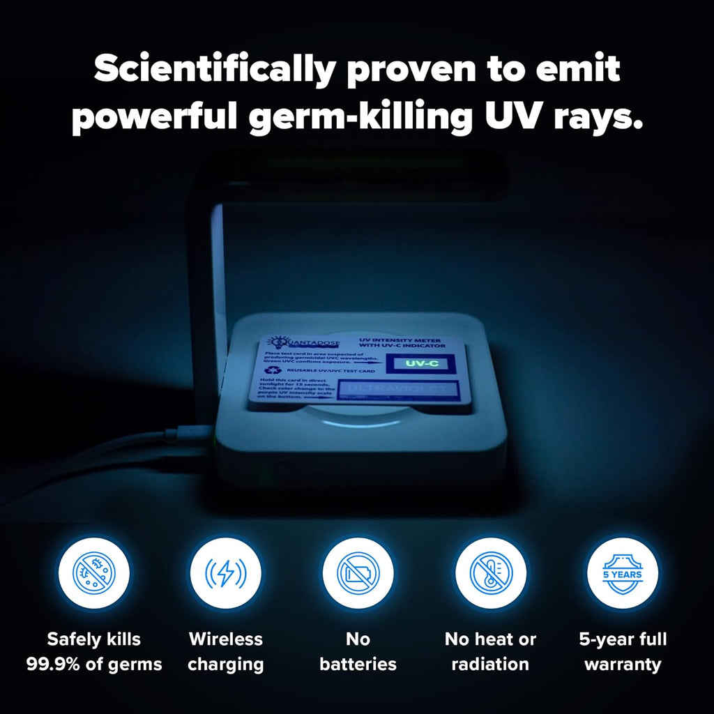 UV Phone Sanitizer with Wireless Charging, White Pack of 2 K3725