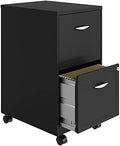 18 2 Drawer Mobile Vertical Metal File Cabinet Metallic Charcoal I631666