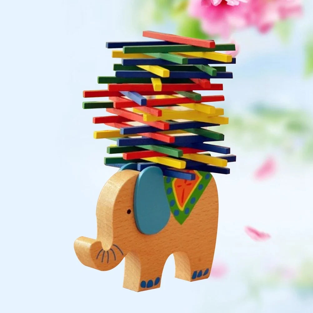 Wooden Stackable Building Blocks Set Balancing Games Playset Toys Educational Toys L76500