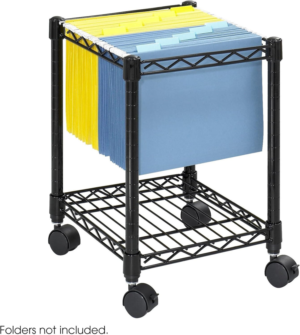 Black Compact Mobile Letter Size File Cart Q3257