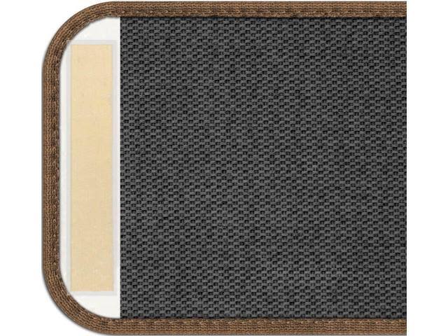 Set of 15 Adhesive Carpet Stair Treads - Toffee Brown - 8 in. x 30 in. R9297