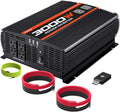 3000W Power Inverter 4 AC Outlets DC 12V to 110V AC Car Inverter with 2 USB Port and Bluetooth U78245