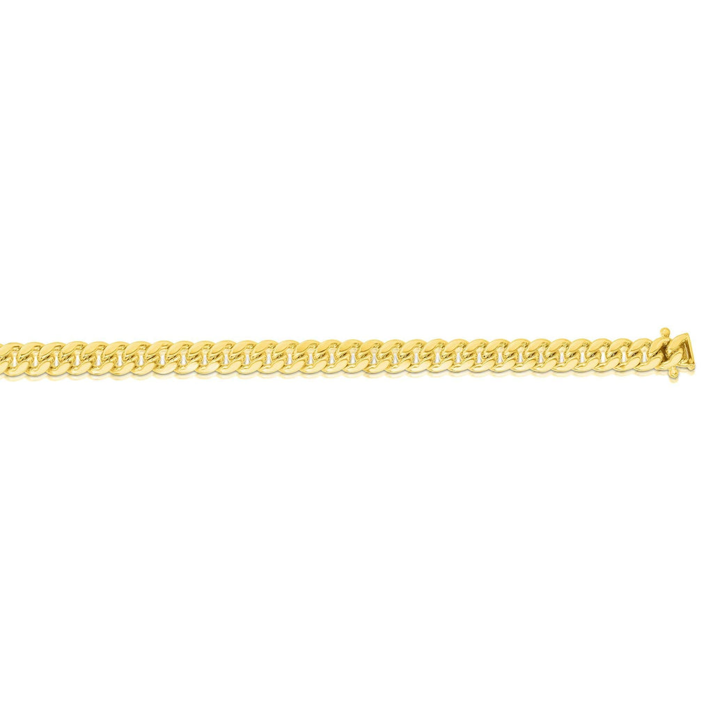 24 Inches 14k Solid Yellow Gold Miami Cuban Link Chain Necklace U713152