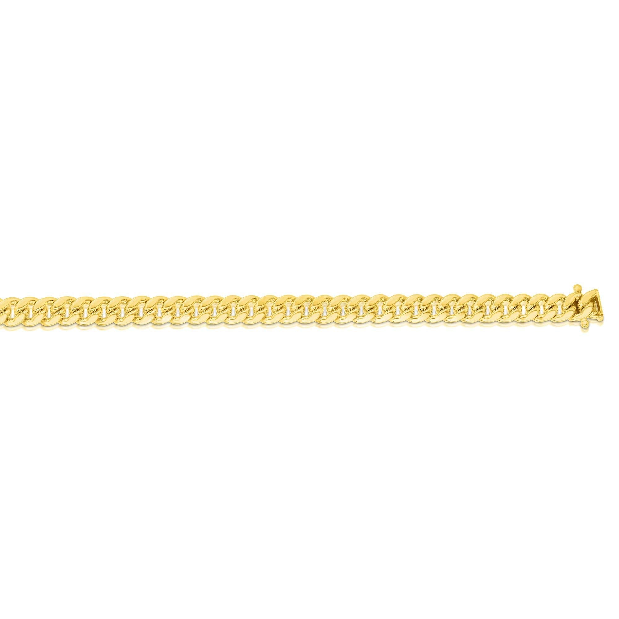 24 Inches 14k Solid Yellow Gold Miami Cuban Link Chain Necklace U713152