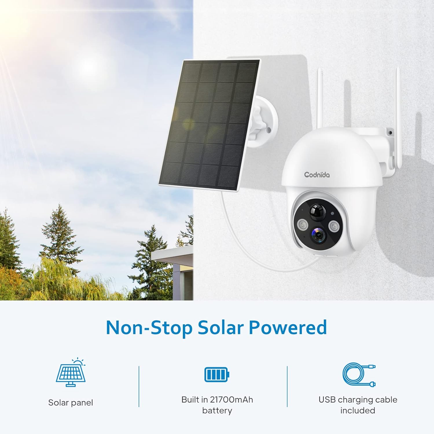 Wireless Outdoor Security Camera with Night Vision and 2-Way Audio F145