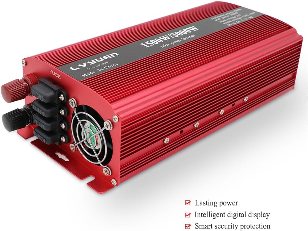 1500W DC 24V to 110V/120V AC Power Inverter with 2 AC Outlets and Dual 3.1A USB Ports Q5451