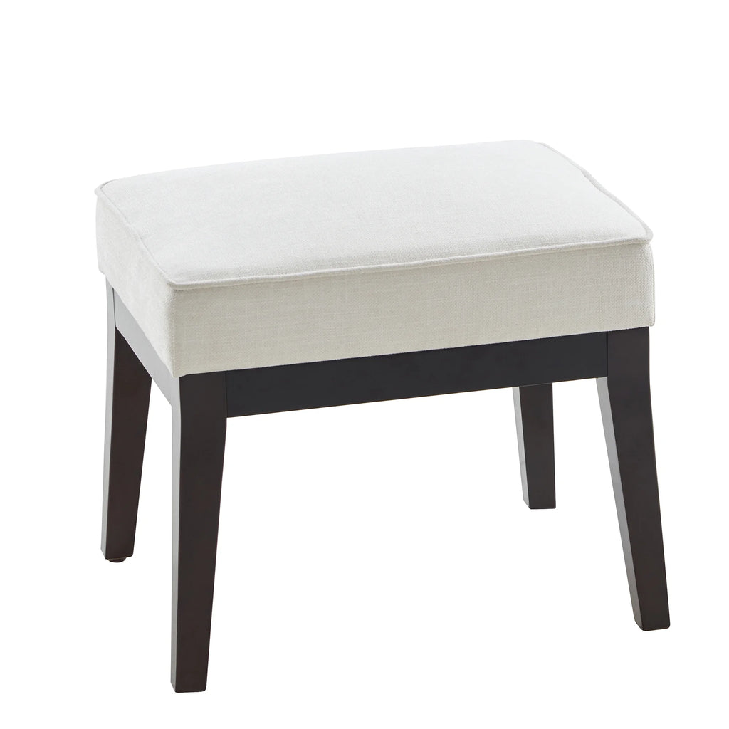 Beige Upholstered Accent Chair with Ottoman and Solid Wood Frame O299740