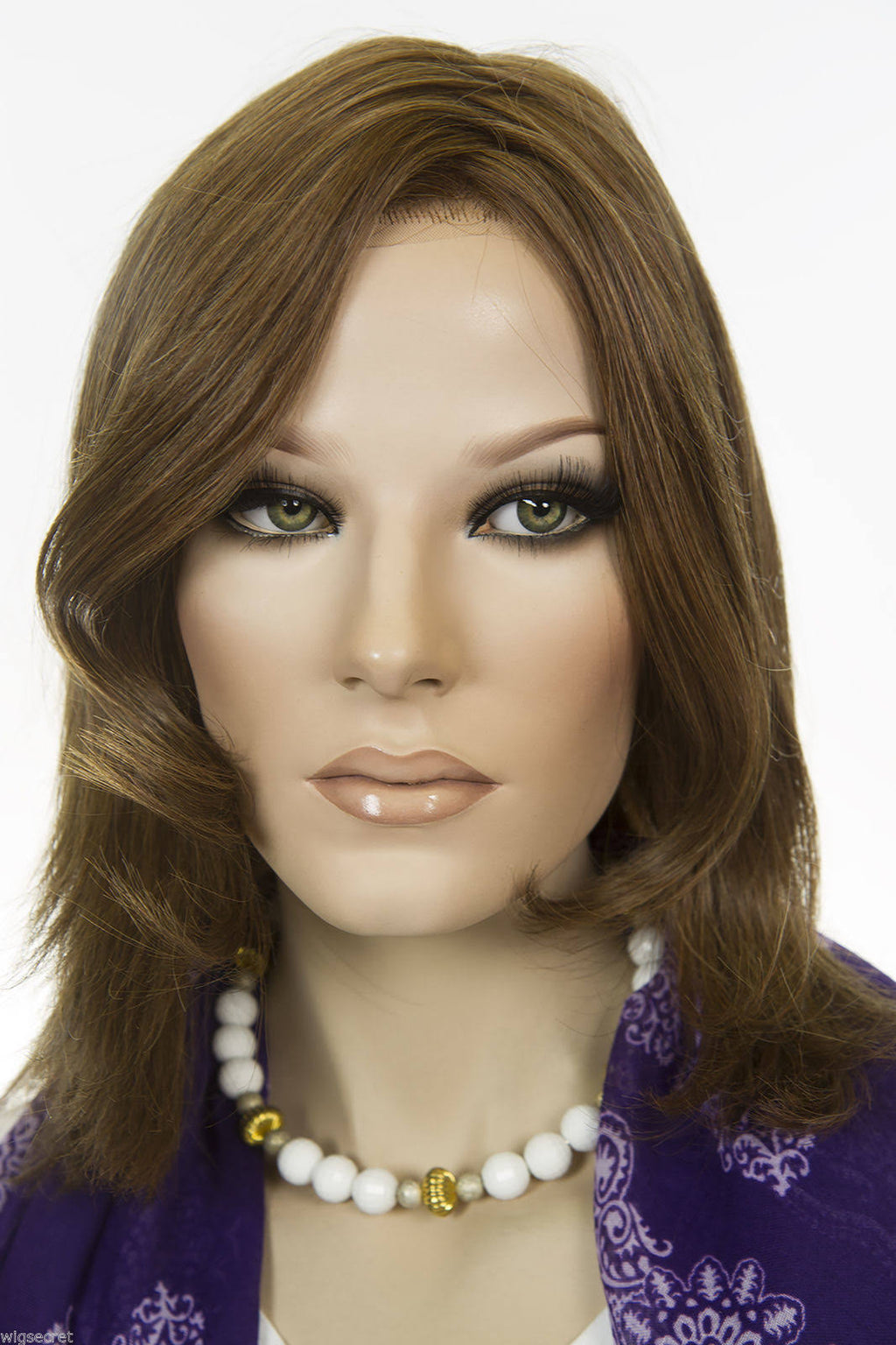 Medium Human Hair Lace Front Mono-filament Petite Wigs C50971