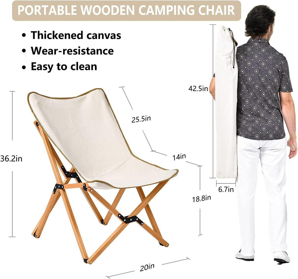 Wood Camping Chair with Carry Bag F264611