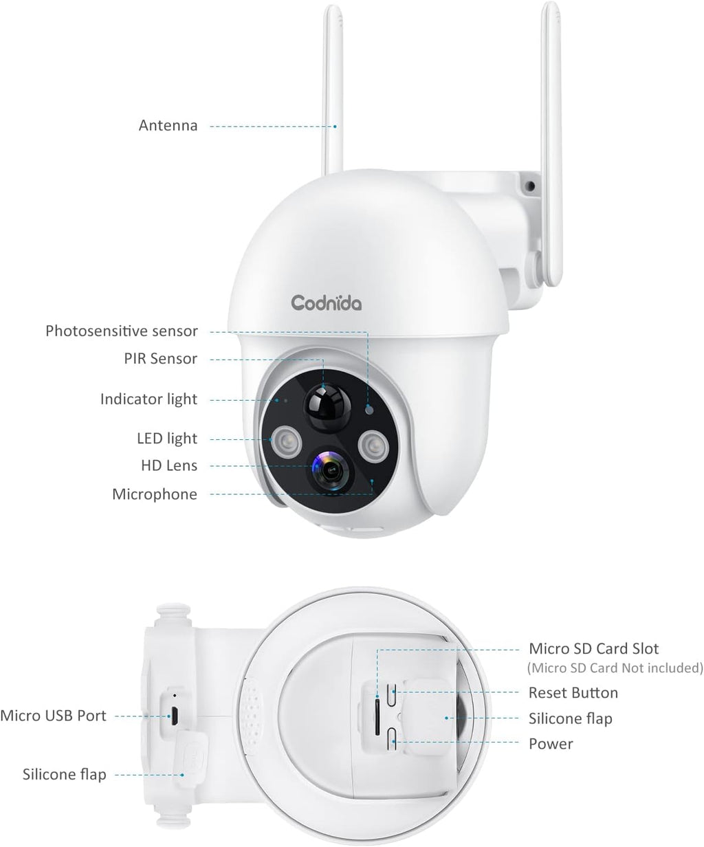 Wireless Outdoor Security Camera with Night Vision and 2-Way Audio F145