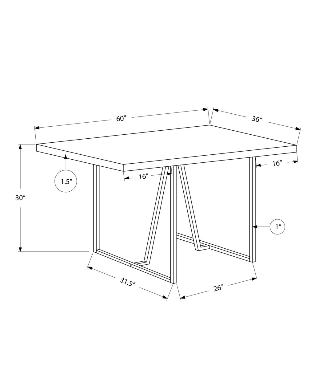Cappuccino Chrome Metal Dining Table G2315