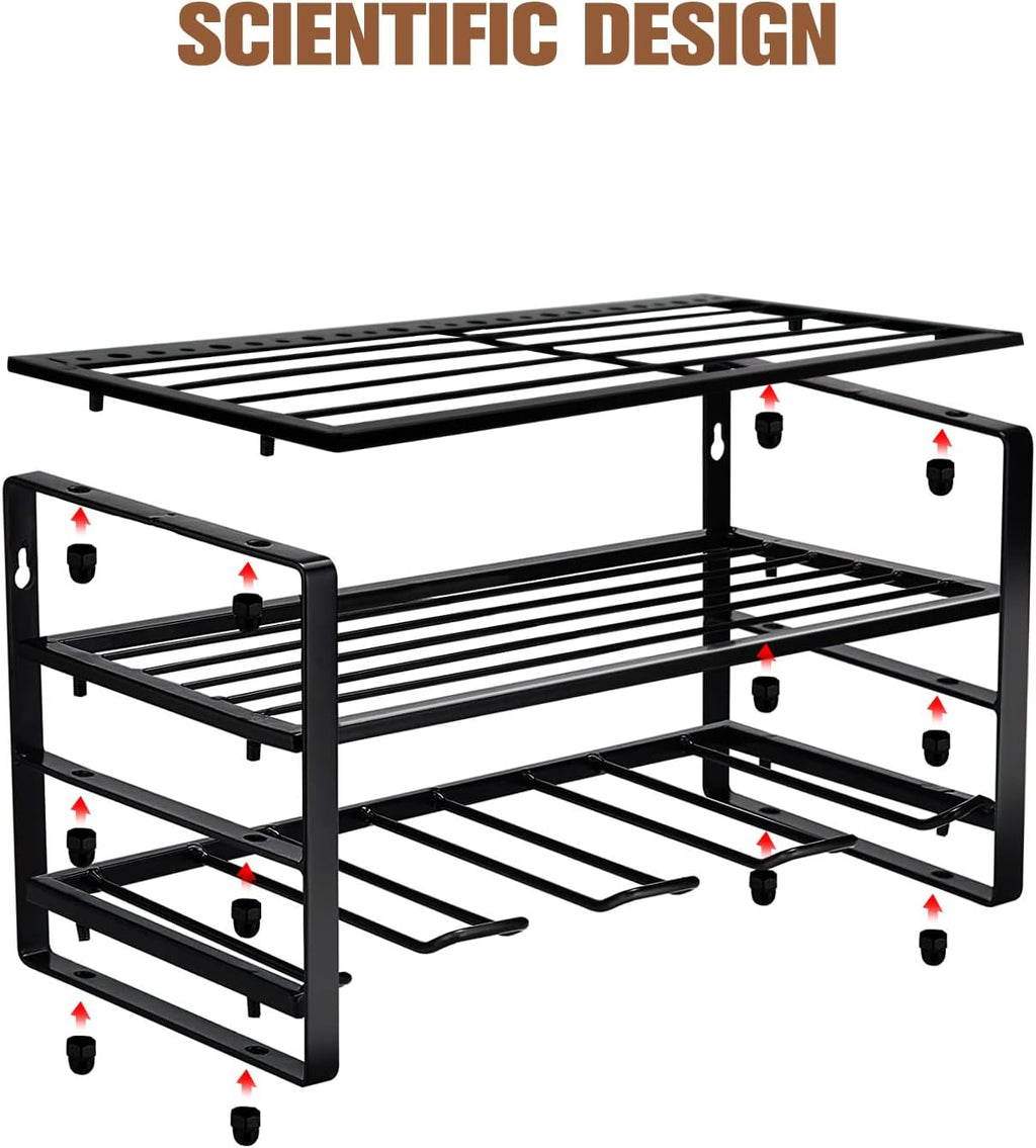 Wall Mounted Tool Storage Rack with Drill Holder, Pack of 2 C587175