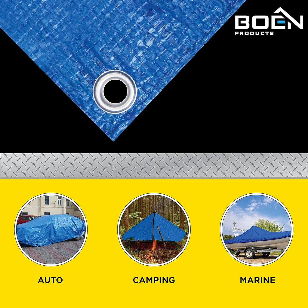 Blue Poly Tarp Cover 5 Mil Thick Waterproof (30' x 40') P513682