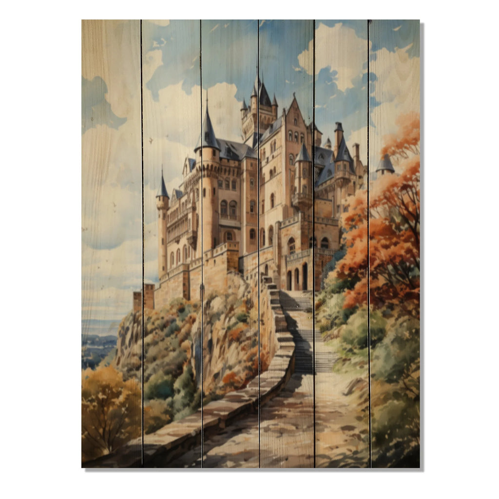 Natural Pine Wood Cityscapes Print D1191
