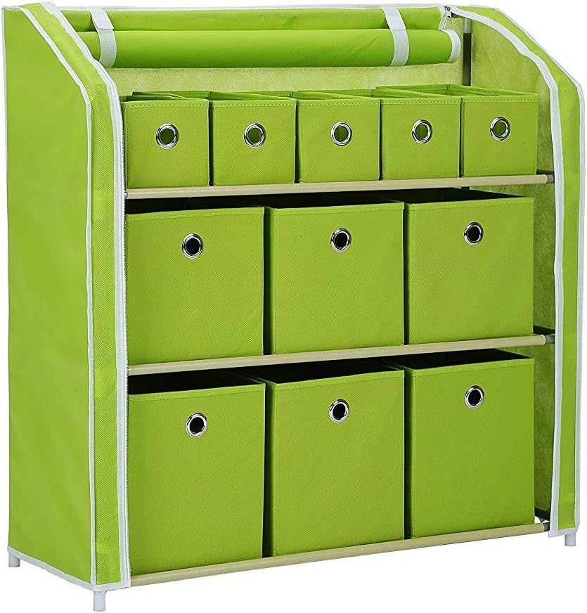 Multi-Bin Storage Cabinet with Metal Shelf Frame U886