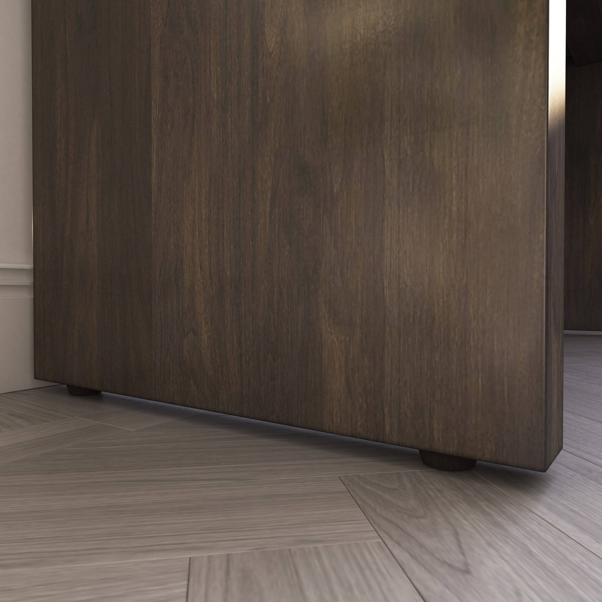 High Gloss Black 2 Drawers Rectangular Desk S444