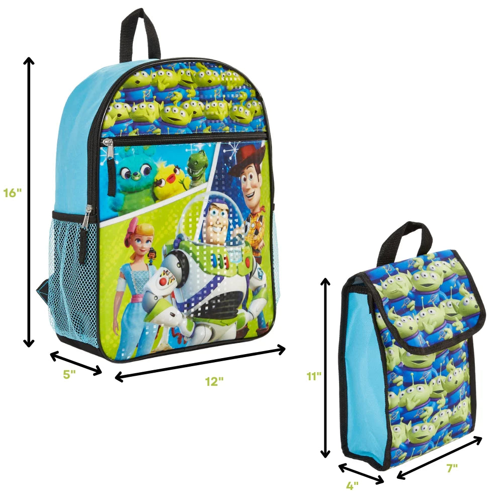 5 Piece Set Kids Backpack with Lunch Bag and Water Bottle 16 inch D19867