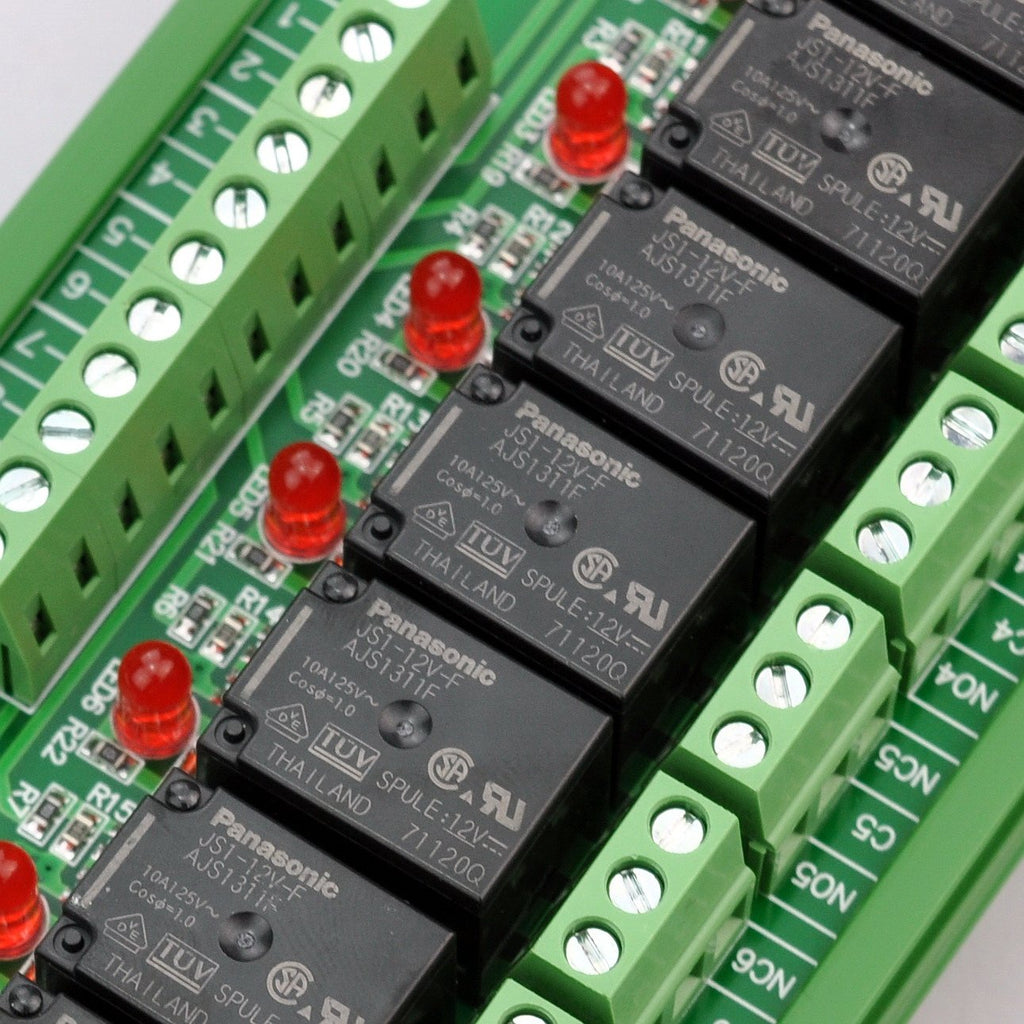 DIN Rail Mount 8 SPDT Power Relay Interface Module, DC 12V, Pack of 2 W815