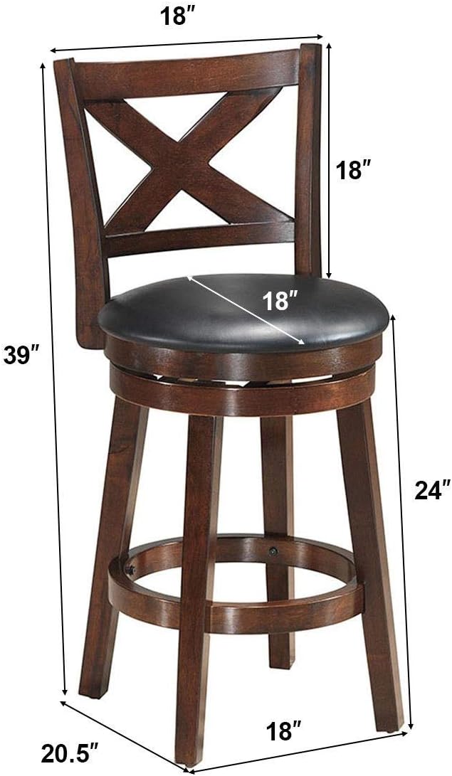 Cappuccino Swivel Bar Stool Set of 2 A2041