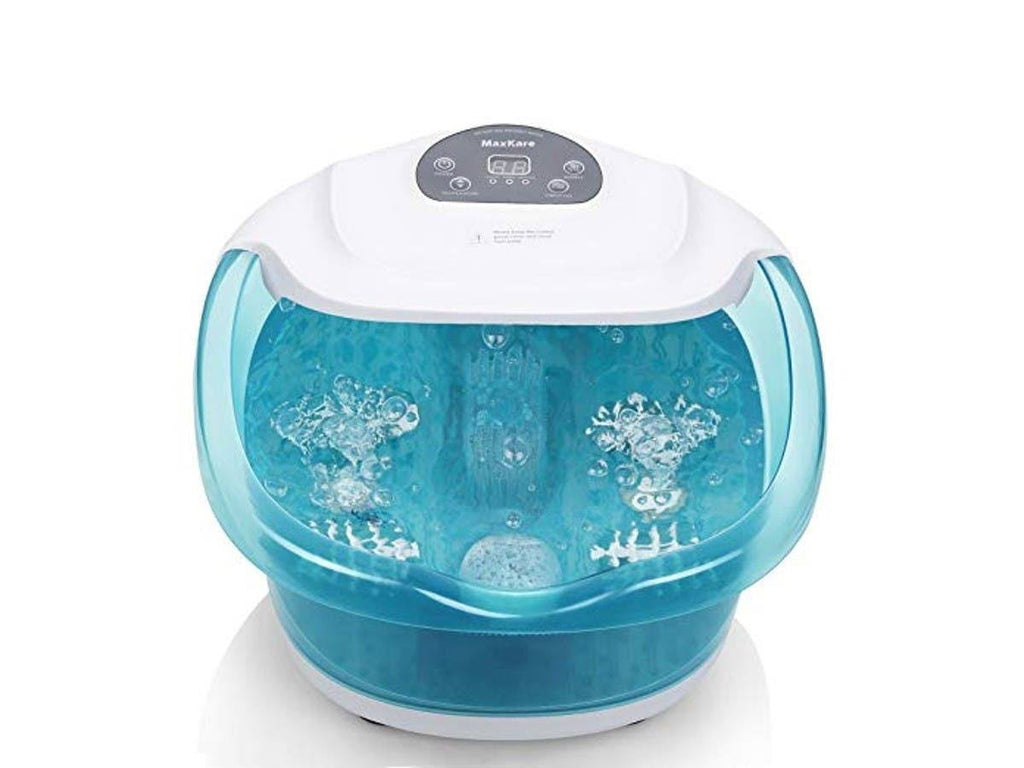 Foot Spa Bath Massager with Heat Bubbles Vibration, 4 Massaging Rollers J4290