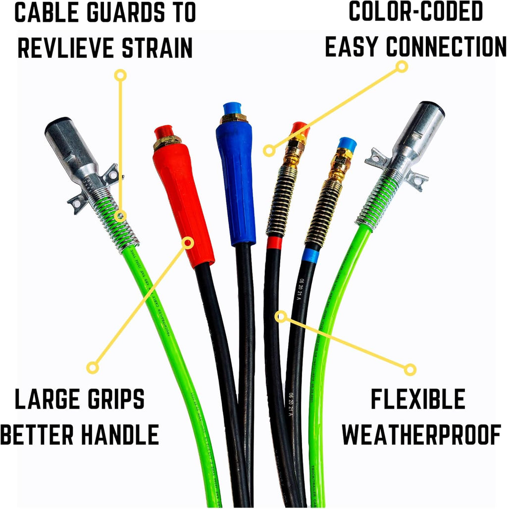 12 Ft 3-in-1 ABS Electrical and Rubber Air Line Hose Assemblies N78128