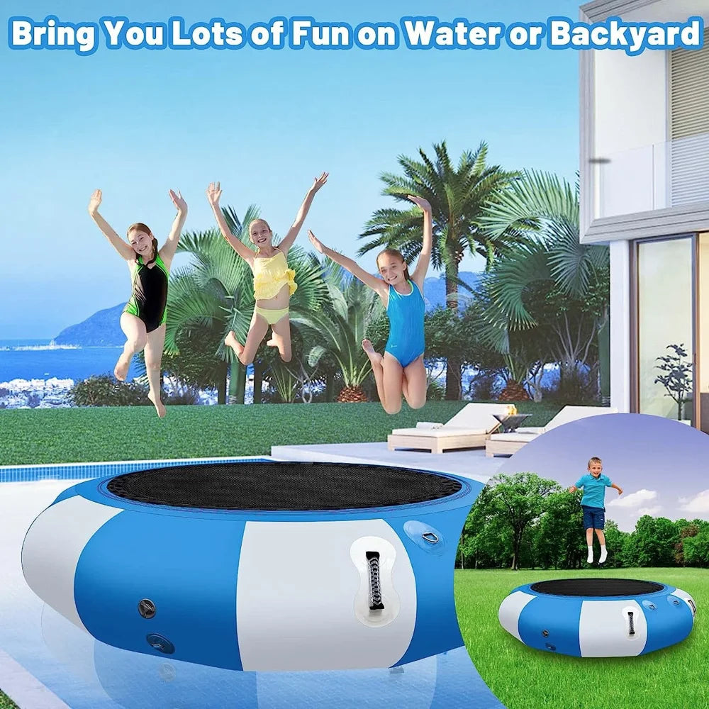 6.5ft Inflatable Water Trampoline Floating Bouncer Swim Platform J417