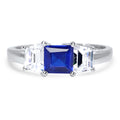 Simulated Blue Sapphire Engagement Ring Size 7 T764