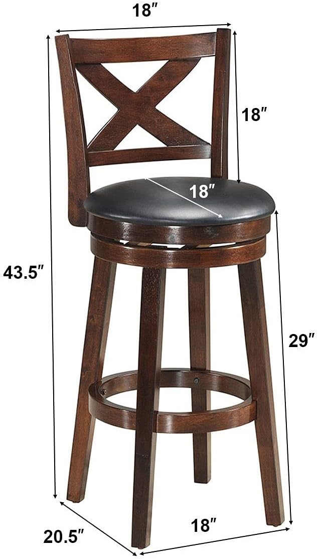Cappuccino Swivel Bar Stool Set of 2 A2041