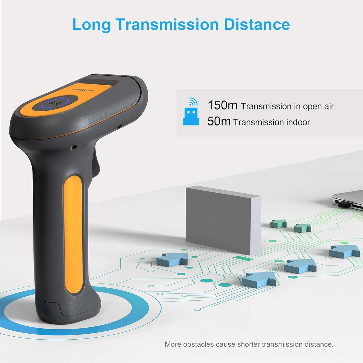Cordless 2D Handheld Barcode Scanner with USB Dongle F358175