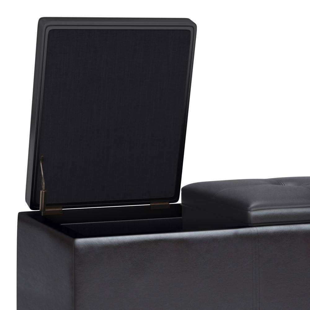 Tray Storage Ottoman with Lift Up Lids Tanners Brown Z369022