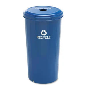 Tall Steel Recycling Receptacle, 20gal, Blue P708