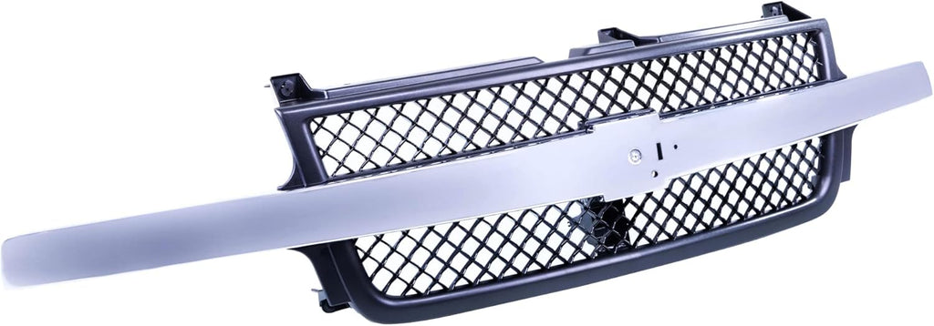 Black Grille Assembly With Chrome Center Bar For Chevrolet Silverado 2500 HD 3500 2001-2002 Y265271