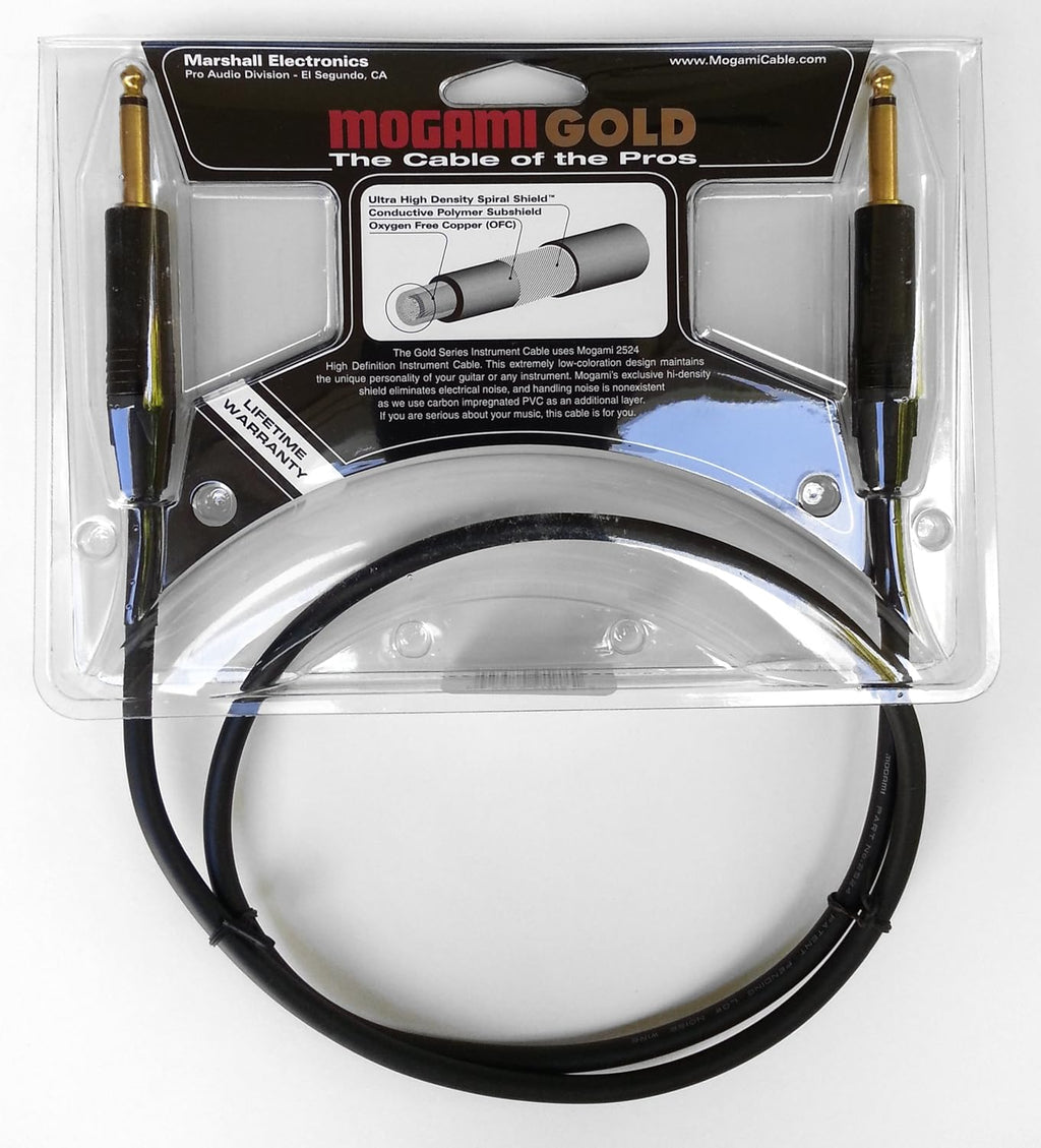 10 Foot Pack of 2 Gold Instrument Cable B16154
