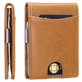 Slim Leather Bifold Wallet with Money Clip RFID K85396