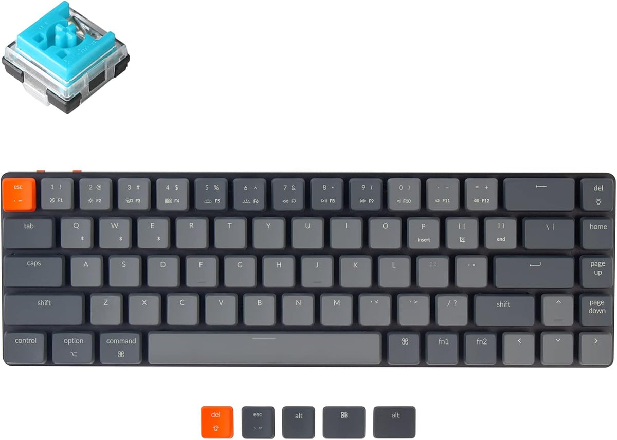 65% Layout Ultra-Slim Wireless Bluetooth Mechanical Keyboard with Low-Profile Optical Red Switch G45543