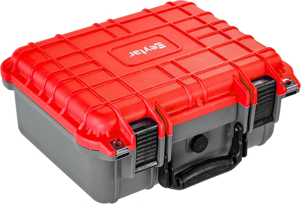Dual Red Gray Waterproof Shockproof Camera Case Dry Box with Foam Pack of 2 I64956