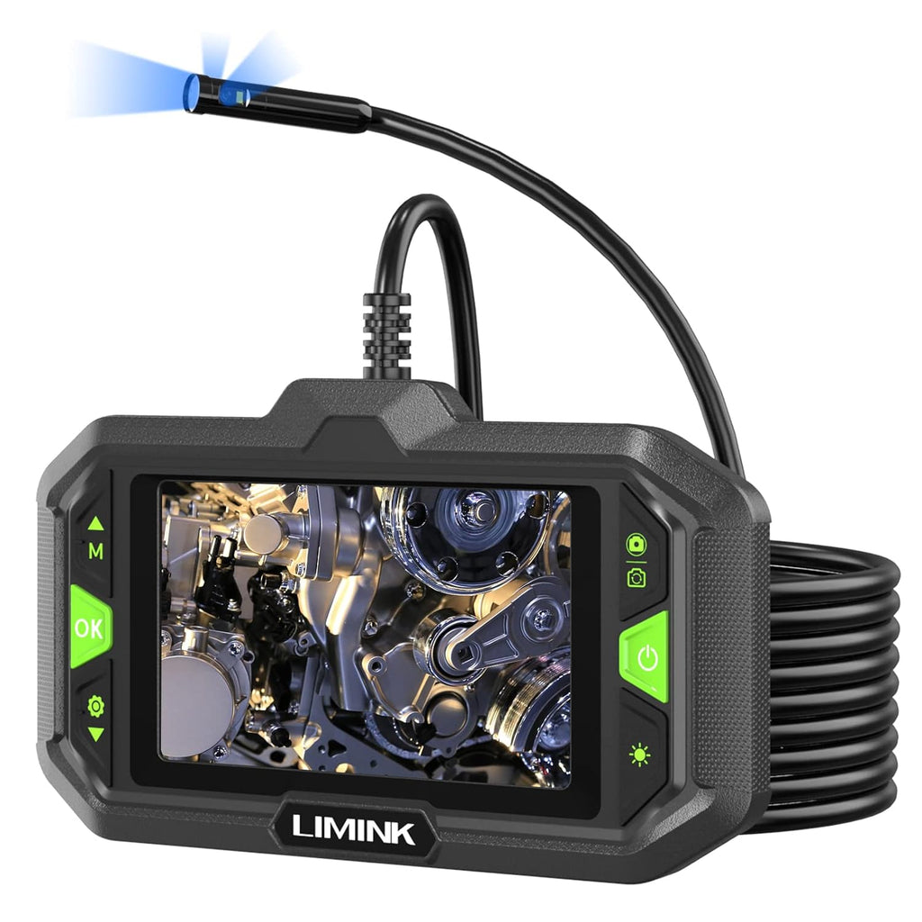 Triple Lens Waterproof Inspection Camera with 4.3 Inch Screen 1080P 32G Card (16.5ft) E639