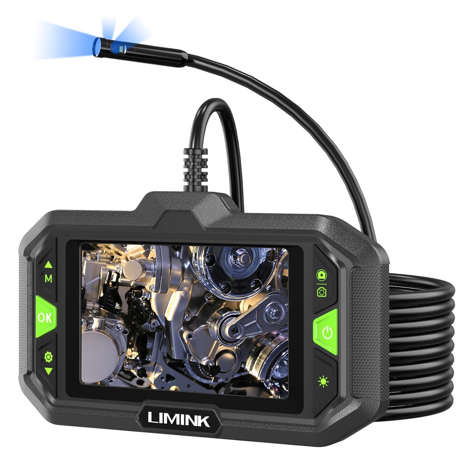 Triple Lens Waterproof Inspection Camera with 4.3 Inch Screen 1080P 32G Card (16.5ft) E639