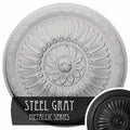 24 inch x 1 5/8 inch Hand-Painted Steel Gray Ceiling Medallion X96615