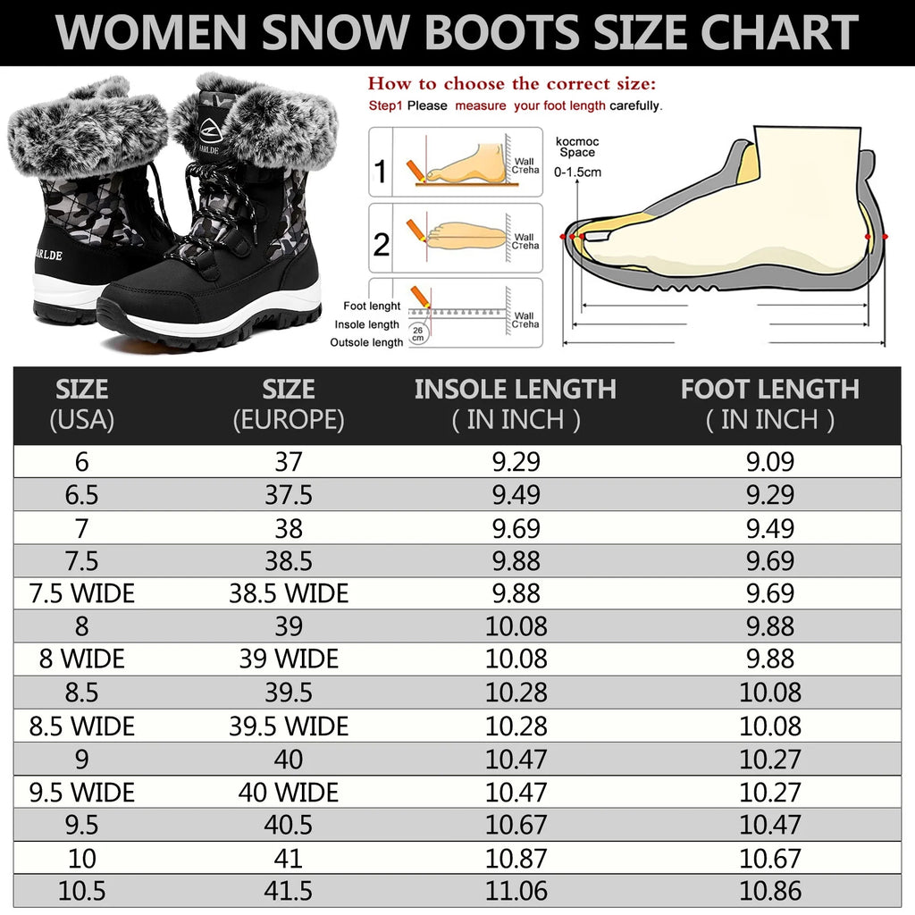 Waterproof Mid Calf Women's Snow Boots C4686