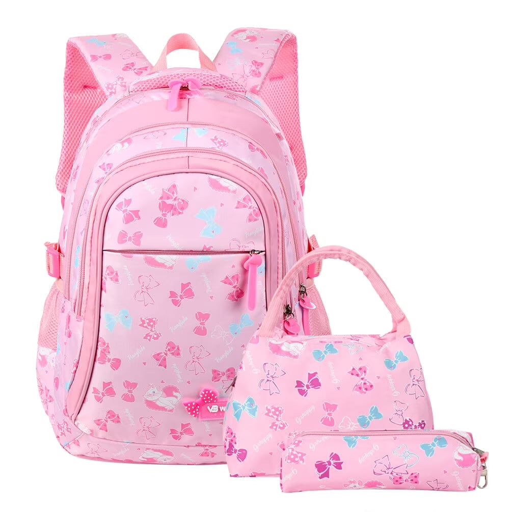 Pink School Backpack with Lunch Bag and Pencil Case F91534