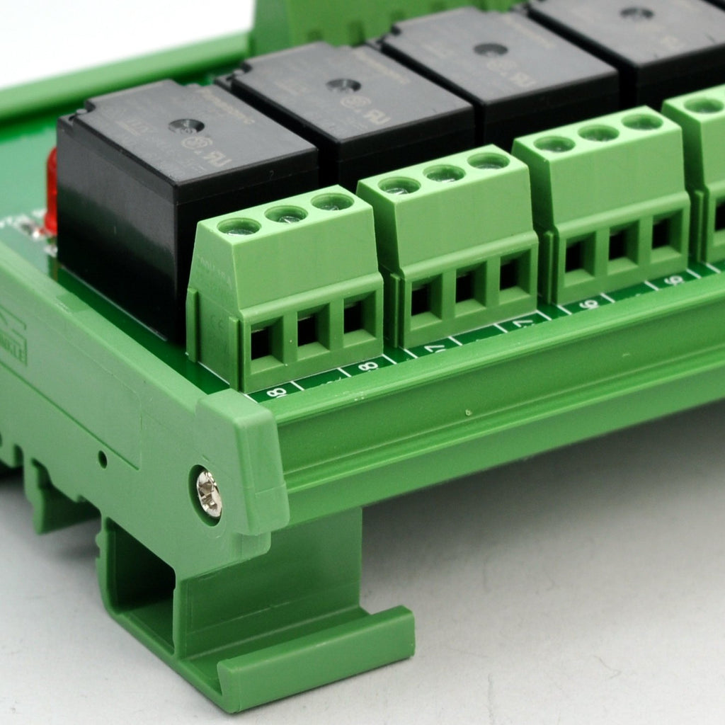 DIN Rail Mount 8 SPDT Power Relay Interface Module, DC 12V, Pack of 2 W815