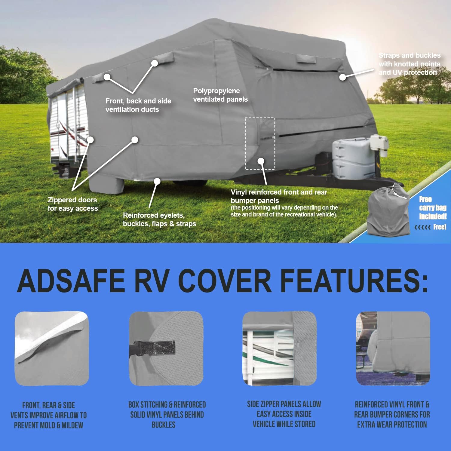 Thick 4 Layers Waterproof Travel Trailer Cover G425561